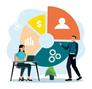 Profesyonel girişimciler dengeli puanları analiz eder ve incelerler. Öğrenim, şirket büyümesi, iş süreçleri, müşteriler ve finansmanlar hakkında bilgi raporları.