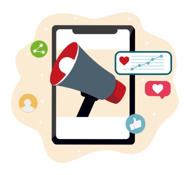 Dijital pazarlama promosyonu. Çevrimiçi tanıtım ve izleyicilerin sosyal ağlar ve dijital platformlar aracılığıyla katılımları.