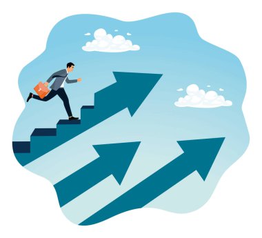Başarı yolunda ilerleme ya da gelişme. Girişimciler kariyer basamaklarını hırs ve başarı yolunda motivasyonla tırmanırlar..