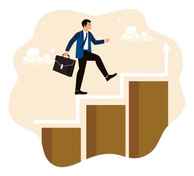 Başarı yolunda ilerleme ya da gelişme. Girişimciler iş büyümesi ve başarı için kariyerlerini ilerlettiler.