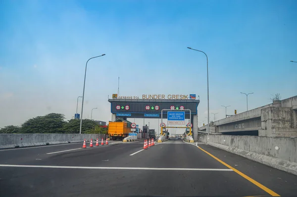 Ingången Till Bunder Toll Road Som Ser Övergiven Indonesien Juni — Stockfoto