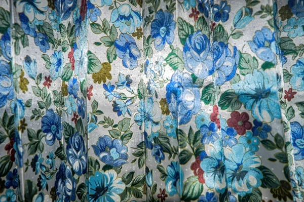 a curtain cloth with a floral motif