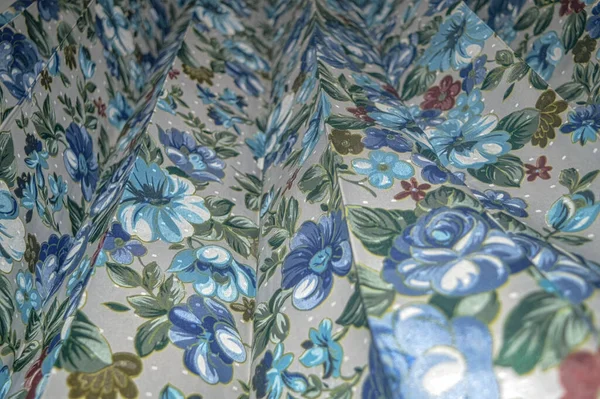 a curtain cloth with a floral motif
