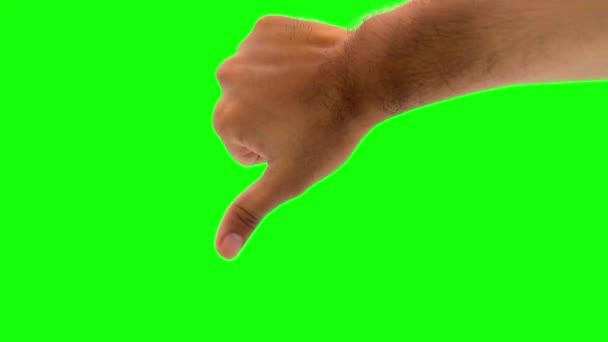 Πράσινη Οθόνη Αντιπαθούν Χειρονομία Χέρι — Αρχείο Βίντεο
