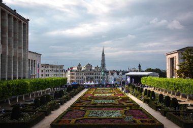 Mont des Arts 'tan Brüksel' in güzel manzarası