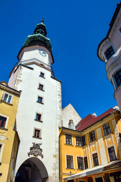 Low Angle View of Michael's Gate on a Sunny Day - Bratislava, Slovakia
