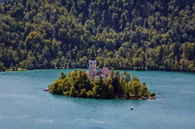 Slovenya, Bled Gölü 'ndeki Meryem Ana' nın Güzel Kilisesi