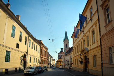Zagrep 'teki Cirilometodska Ulica (Sokak)' tan Yunan Katolik Aziz Katedrali Kiril ve Methodius ve Lotrscak Kulesi 'ne