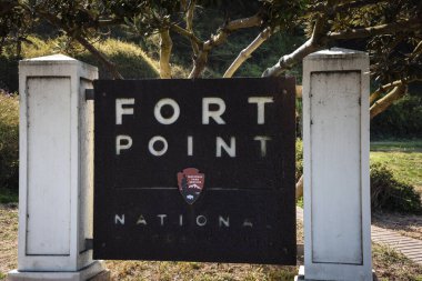 The Welcome Sign for Fort Point National Historical Site - San Francisco, California clipart