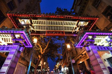 Gece Çin Mahallesi 'ne Ejder Kapısı - San Francisco, California
