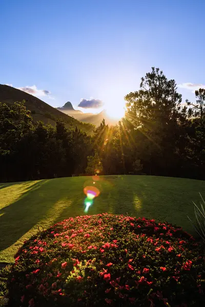 Stock image Beautiful Sunset over the Front Yard of a Country House in Itaipava - Rio de Janeiro, Brazil