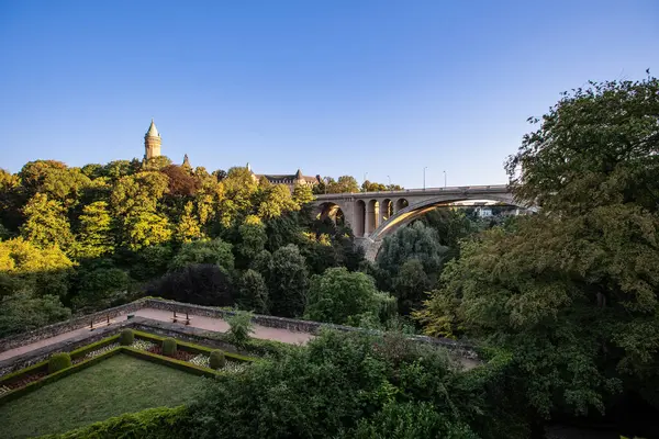 stock image Adolphe Bridge spanning the Petrusse Valley on a Summer Afternoon - Luxembourg