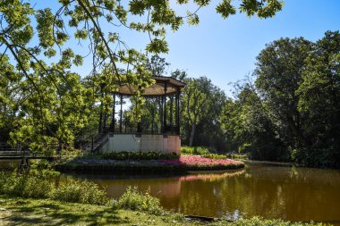 Vondelpark, Hollanda 'daki Göl kenarındaki Güzel Çardak