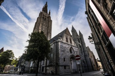 Church of Our Lady under Dramatic Skies - Bruges, Belgium clipart