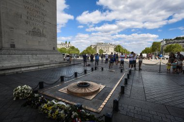 The Tomb of the Unknown Soldier beneath the Arc de Triomphe - Paris, France clipart