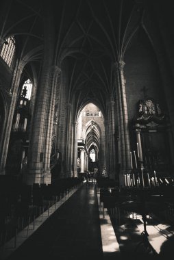 St. Bavos Katedrali 'nde Gotik Kemer ve Işık - Gent, Belçika