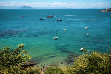 Buzios, Brezilya 'daki sahil şeridi manzarası