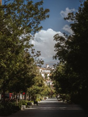 Granada, Endülüs, İspanya, halk parkı, turizm, insanlar Albaisin 'in tarihi bölgesinin manzarası