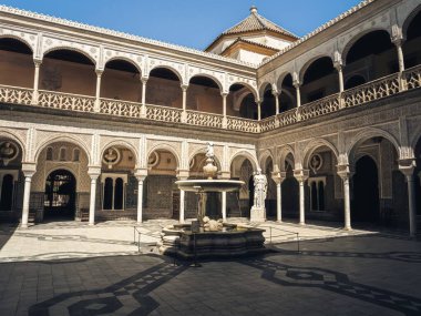 Seville, La Casa De Pilatos 'un Avlu Müdürü. Bina mudejar İspanyol tarzında değerli bir saray. İspanya