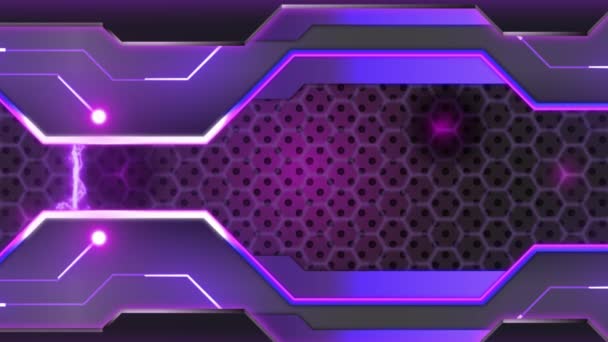 Pantalla Superposición Flujo Gradient Saber Streaming Overlay Purple Futuristic Inglés — Vídeos de Stock