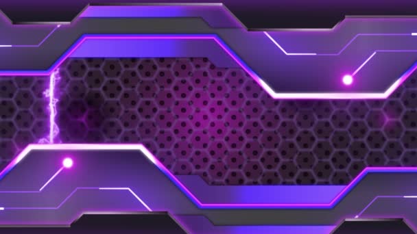 Tela Sobreposição Fluxo Gradient Saber Streaming Overlay Purple Futuristic Inglês — Vídeo de Stock