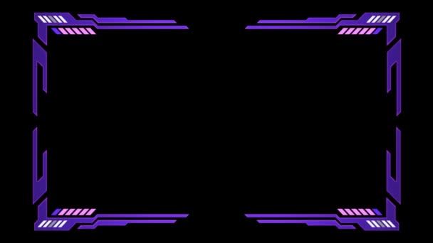 Blue Purple Light Twitch Overlay Stream Overlay Screen Servidores Vídeo — Vídeos de Stock