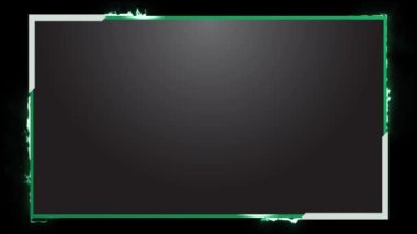 Green Stream Oyuncular İçin Canlandırılmış Yüzü Örtüyor. Web Kamerası Çerçeve 4K Şablonu