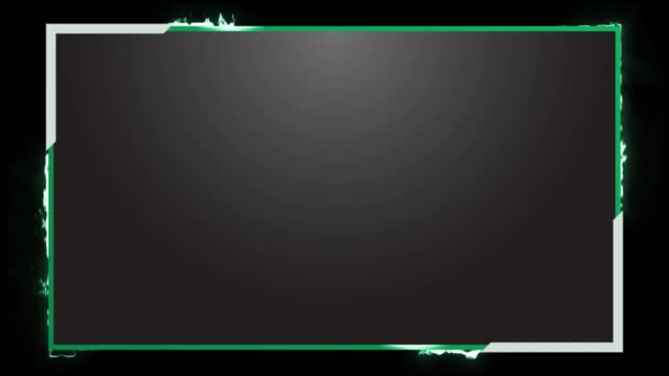 Green Stream Overlay Animated Facecam Gamers Šablona Rámu Webové Kamery — Stock video