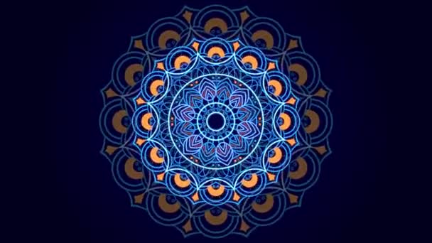 Mandala Avec Motif Floral Couleur Bleu Clair Vidéos Ecran Veille — Video