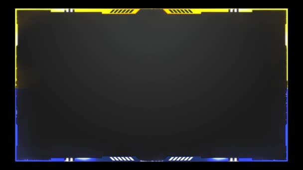 Twitch Streaming Overlay Facecam Frame Yellow Light Blue Moon — Stock video