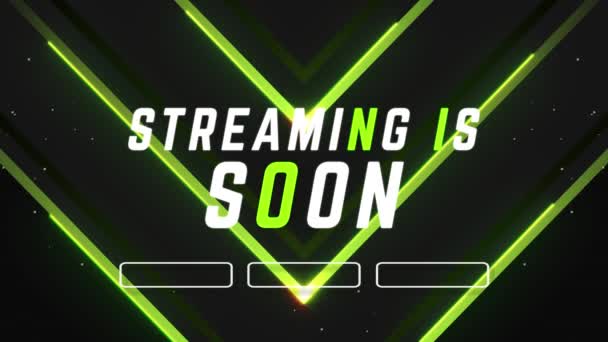 Green Neon Set Live Stream Element Ontwerp Voor Gamer Streamen — Stockvideo