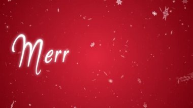 Mutlu noeller. Noel Hareketi Arkaplanı, Beyaz Kar Taneli Kar Taneleri Kırmızı