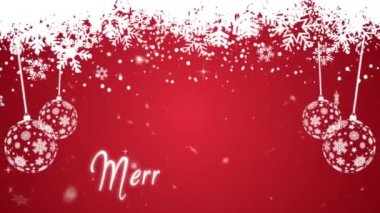 Mutlu noeller. Noel Hareketi Arkaplanı, Beyaz Kar Taneli Kar Taneleri Kırmızı