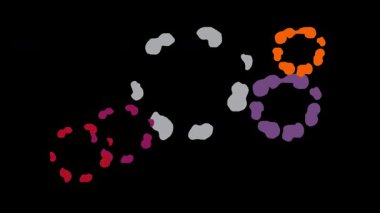 Explosion animation. Cartoon. Explosion with various colors. Motion explosion ef