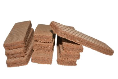 Beyaz üzerine izole edilmiş bir yığın bisküvi