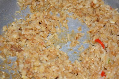 Lezzetli Asya yemeklerinin yakın görüntüsü