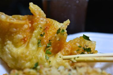 Lezzetli Asya mutfağının yakın görüntüsü