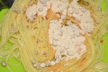 Lezzetli Asya yemeklerinin yakın görüntüsü