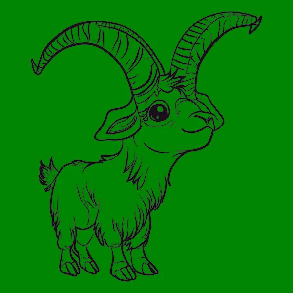 Markhor Coloring Pages Kids — Stock Photo, Image