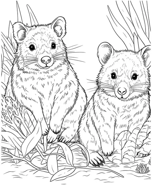 Zwei Sketche Mit Niedlichen Kleinen Waschbären — Stockvektor