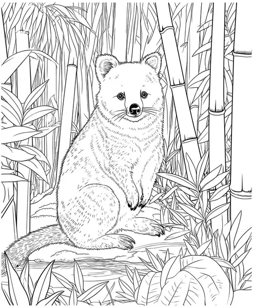 Vázlat Egy Aranyos Medve Egy Ágon Pihentető Fehér Háttér Kifestőkönyv — Stock Vector