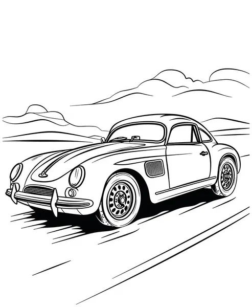Σκίτσο Της Σπορ Αυτοκίνητο Εικονογράφηση Αρχείου