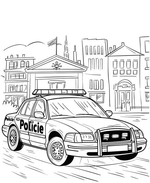 Векторні Ілюстрації Поліцейського Автомобіля Ліцензійні Стокові Ілюстрації