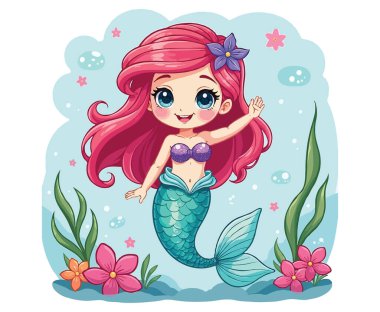 Balık ile sevimli Mermaid