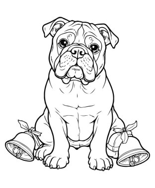 Sepetteki pug köpeğinin vektör çizimi