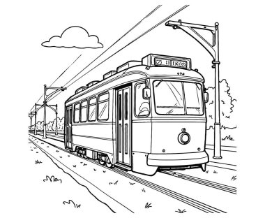 çocuklar için boyama sayfası, tren, ulaşım, çocuklar