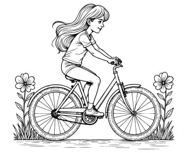 Joy Coloring Page için Bisiklet Sürüşü