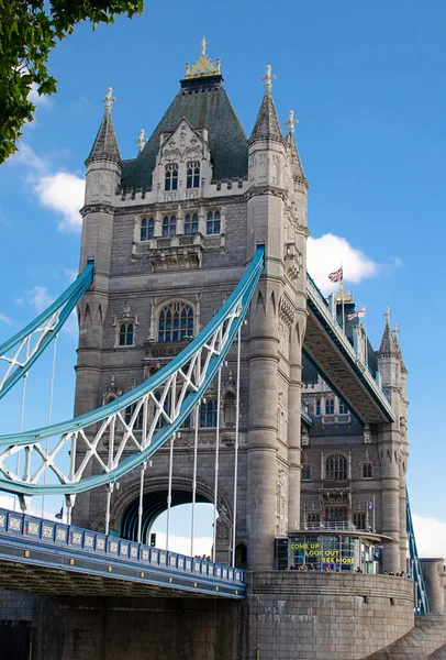 Historic Tower Bridge River Thames Drawbridge London Sunny Day — Stock Photo, Image