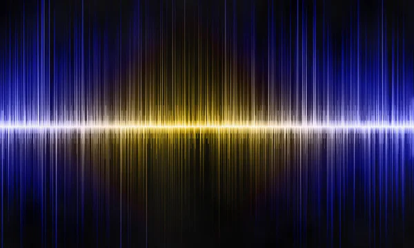 Onde Sonore Oscillanti Con Luci Verdi Blu Viola Sfondo Radio — Foto Stock