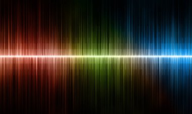 Siyah arka planda ses dalgası. Parlak dijital dengeleyici arka planı. Parlak müzik eşitleyici kavramı.